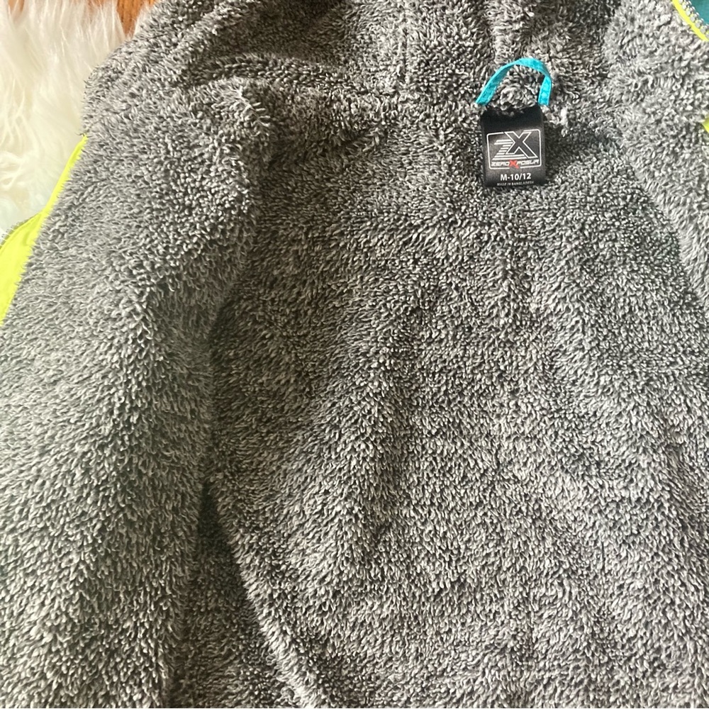 ZeroXposur Zip Up Hooded Jacket Blue Grey Girl Size 10/12 - Picture 7 of 8